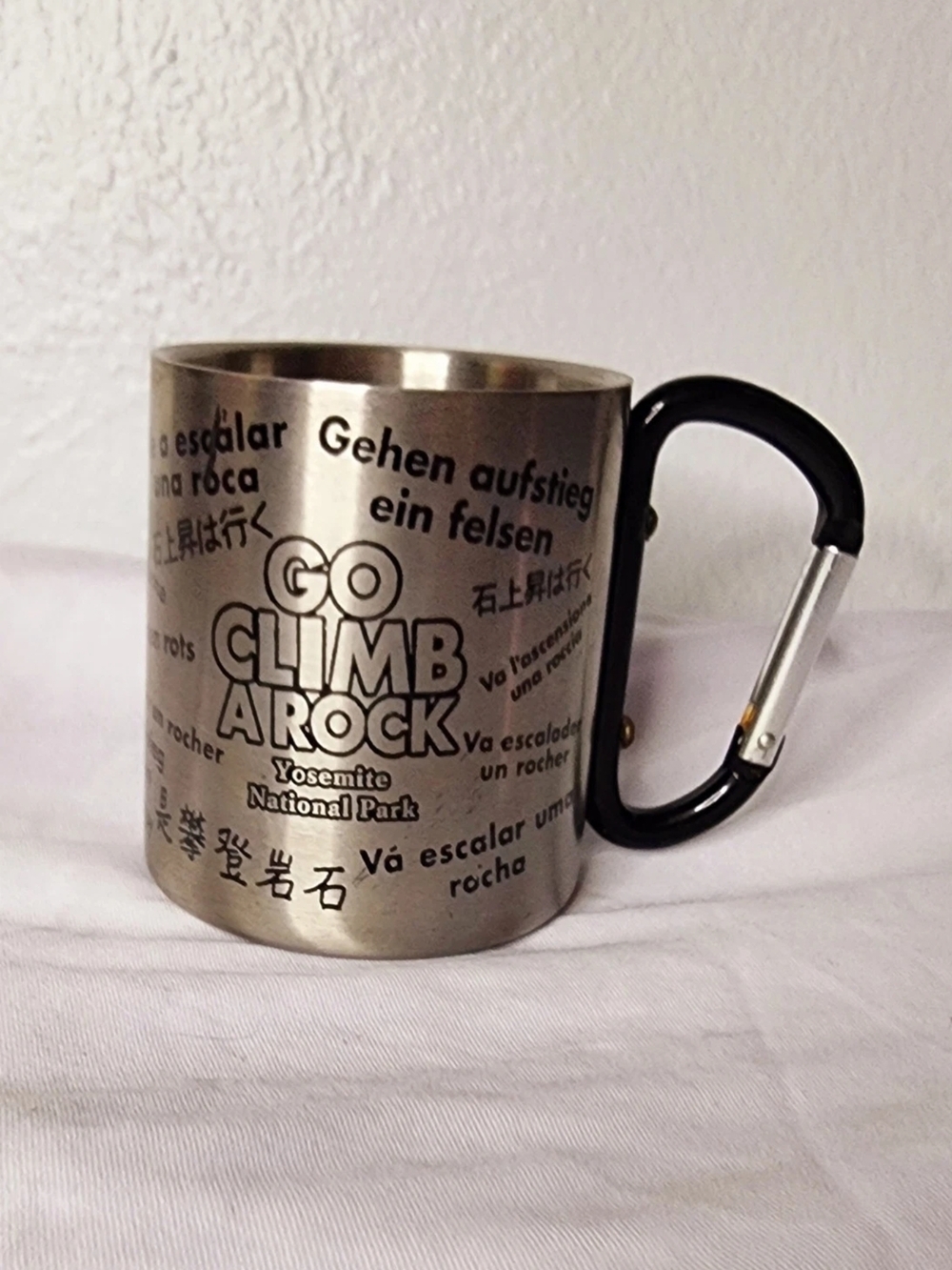 Yosemite National Park Small Stainless Steel Camping Mug Carabiner Handle